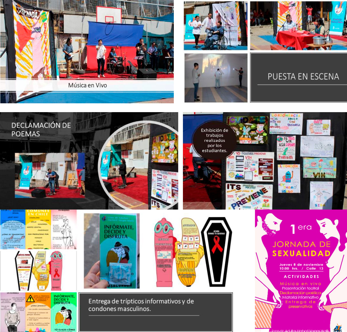 Imagen 1: Registro fotográfico de la 1° Jornada de Sexualidad en el Liceo Herbert Vargas Wallis.